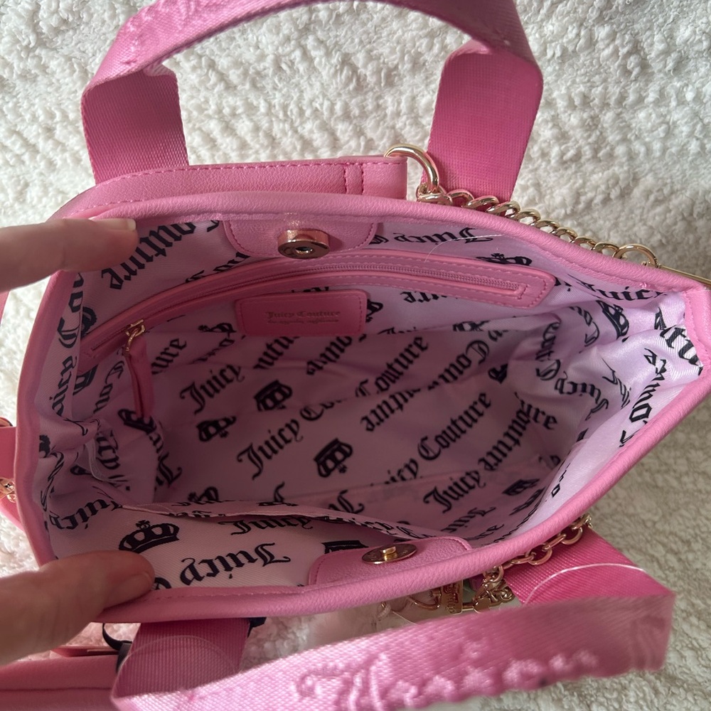 Juicy Couture Strawberry Festival Mini Crossbody Tote Pink Diamond Retro Canvas - Picture 4 of 5